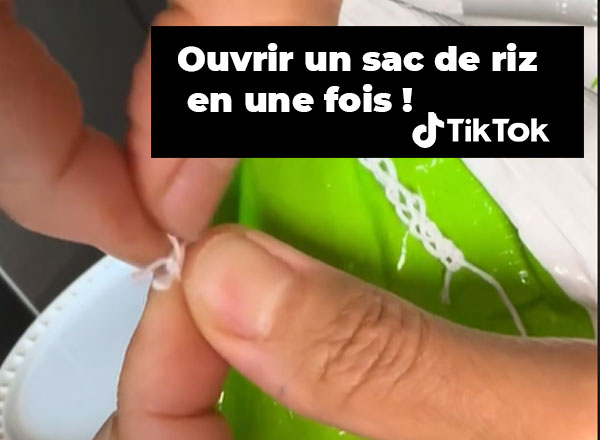 Ouvrir un sac de riz en une fois